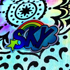 Sky Metallic Prismatic Reflective Single Decor Sticker